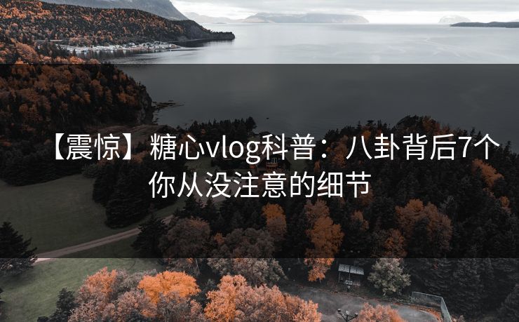 【震惊】糖心vlog科普：八卦背后7个你从没注意的细节
