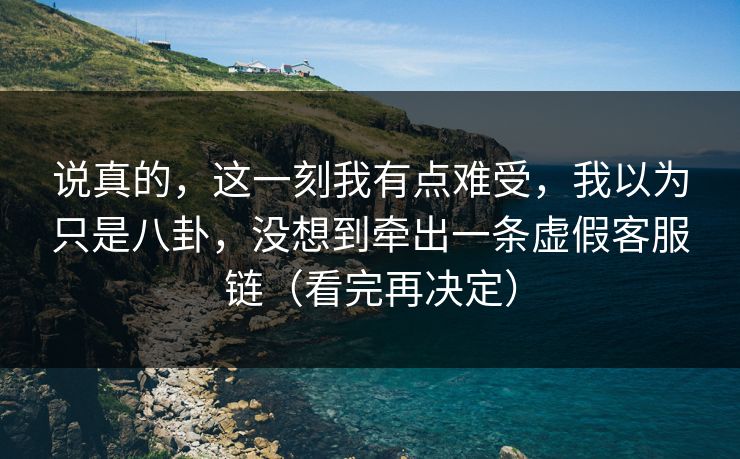 说真的，这一刻我有点难受，我以为只是八卦，没想到牵出一条虚假客服链（看完再决定）