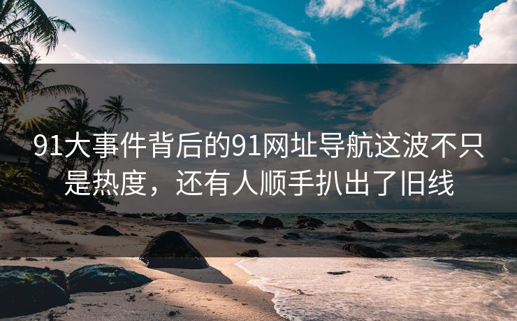 91大事件背后的91网址导航这波不只是热度，还有人顺手扒出了旧线